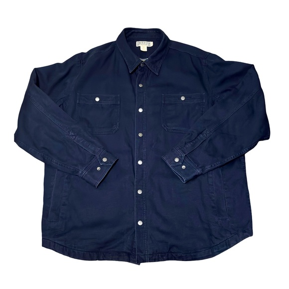 Duluth Trading Co Dark Blue Cotton flannel line heavy jacket size 2XL - Picture 1 of 9